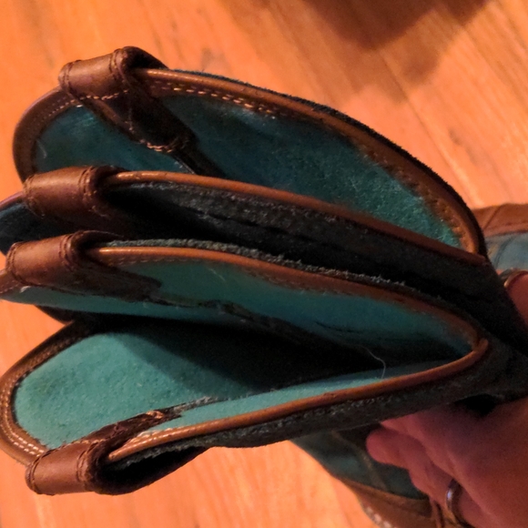 Ariat FatBaby Western Turquoise Leather Pull-On Cowboy Boots Women's 7.5B - Picture 11 of 15